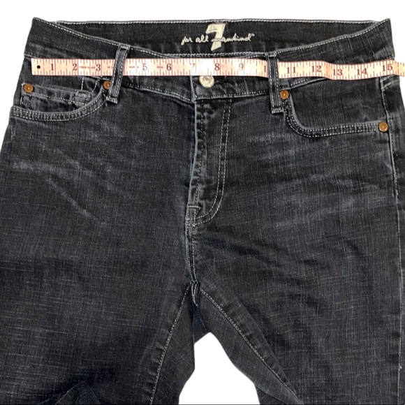 7FAM Boot Cut Faded Black Denim Jeans Size 30 - Picture 8 of 12